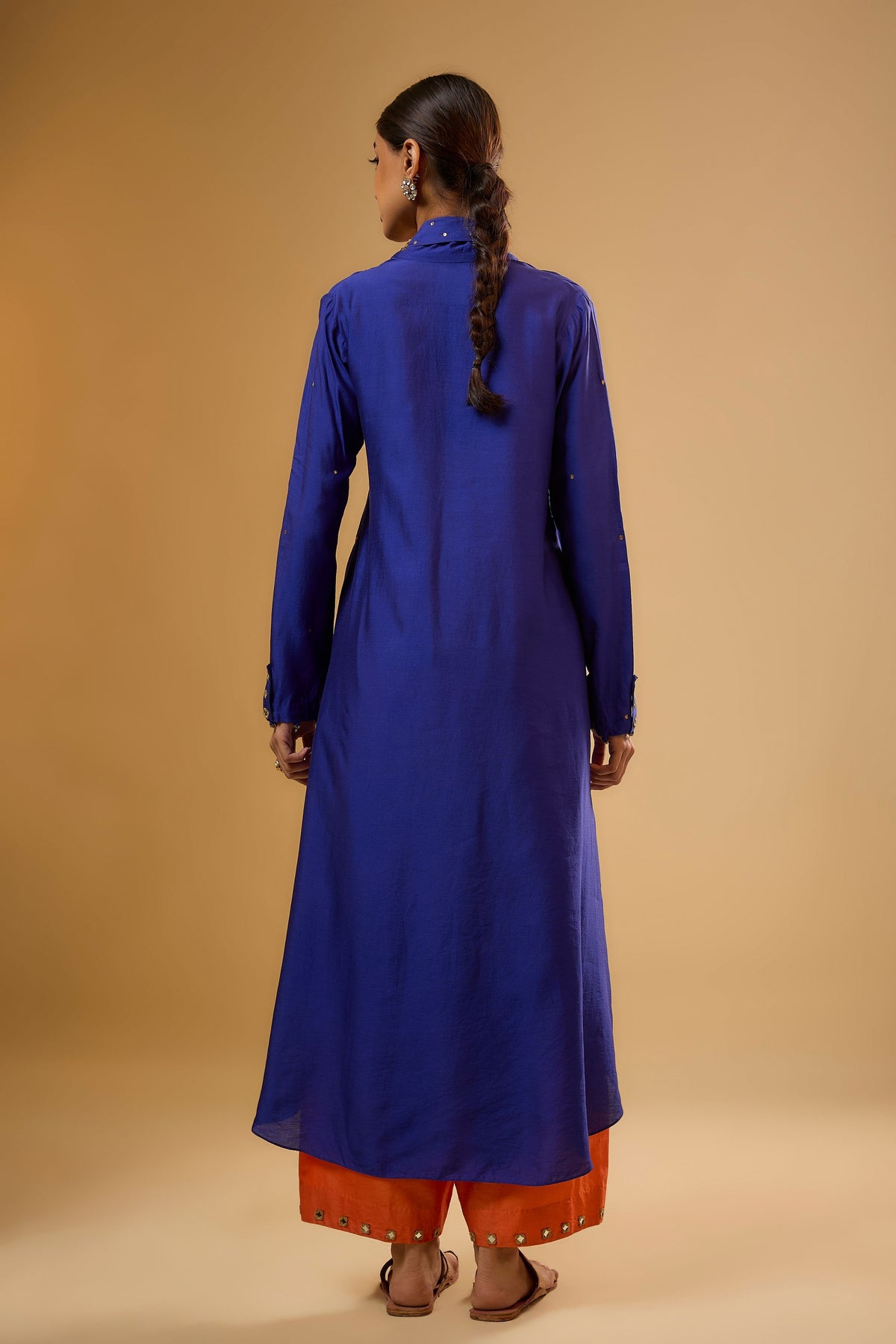 Indigo Collar Kurta Set