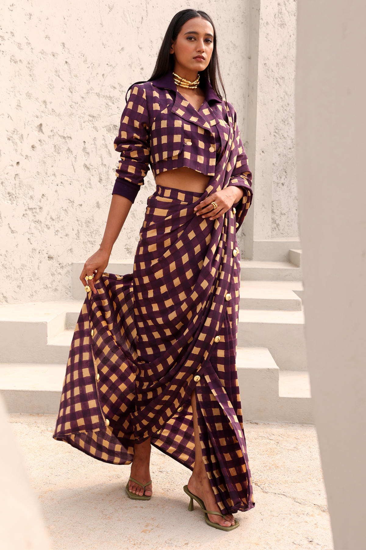 Jane Pre Draped Saree Set