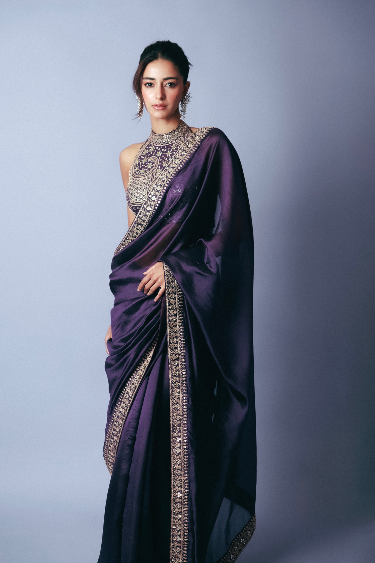 Ananya Panday in Classic Baingani Saree Set