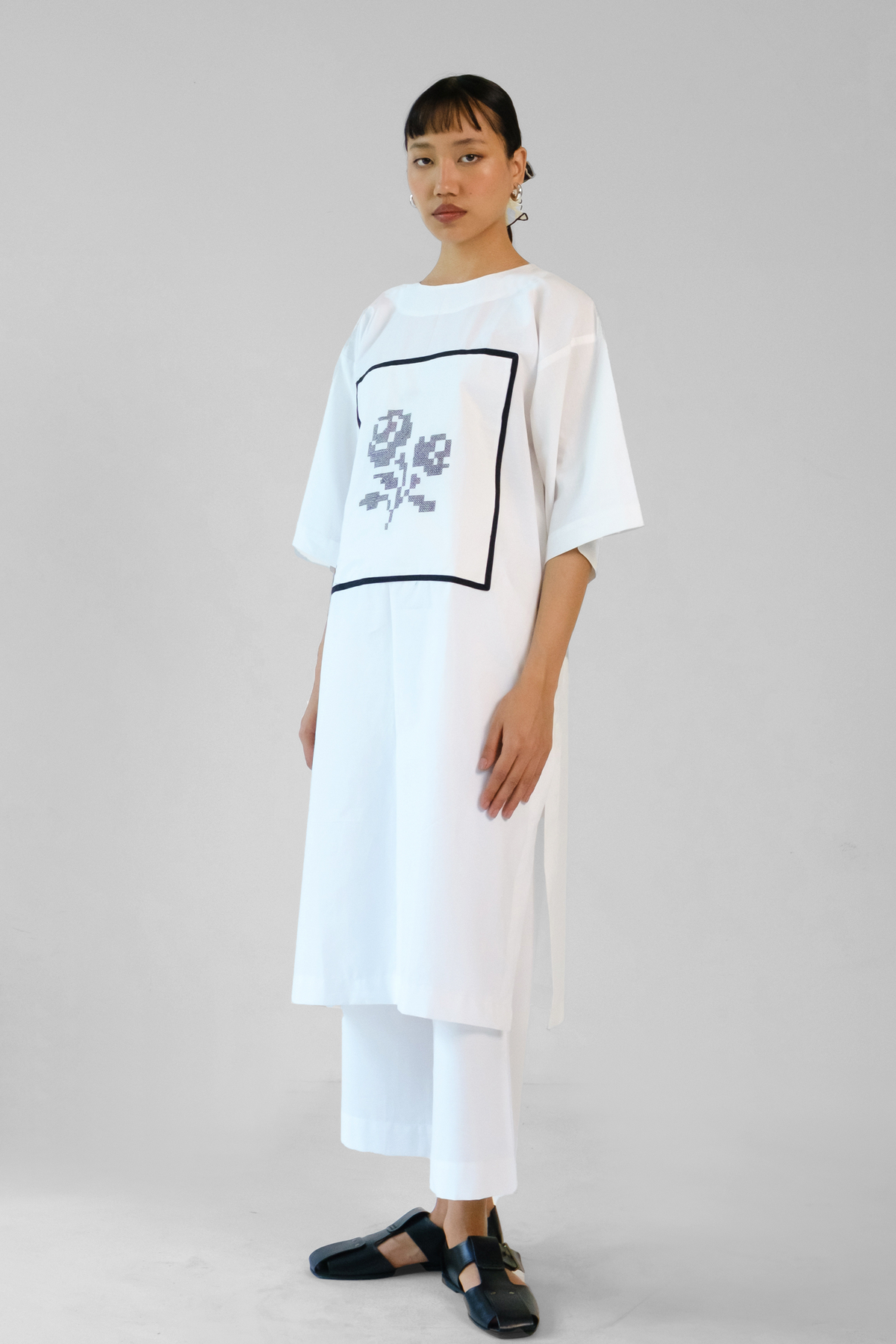 White and Black Tunic Set