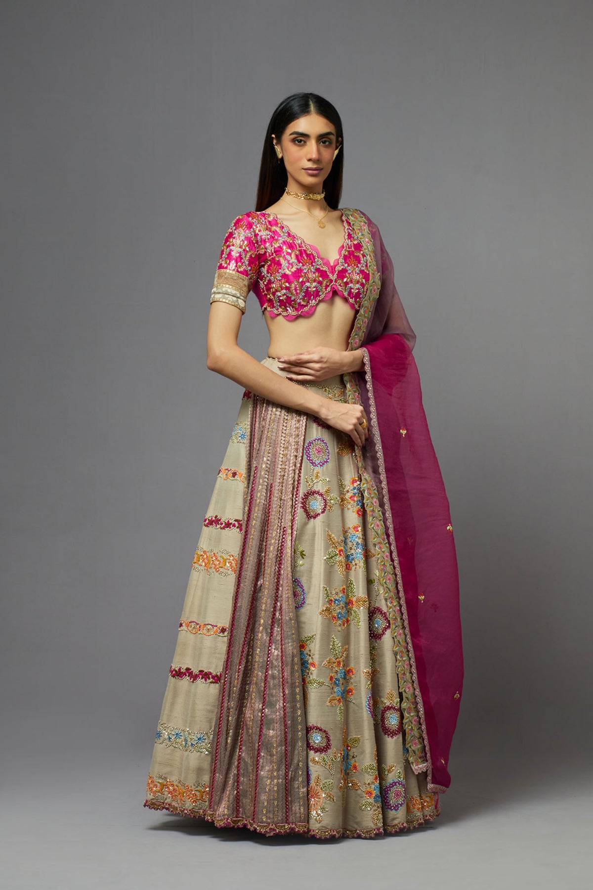Grey Lehenga Set