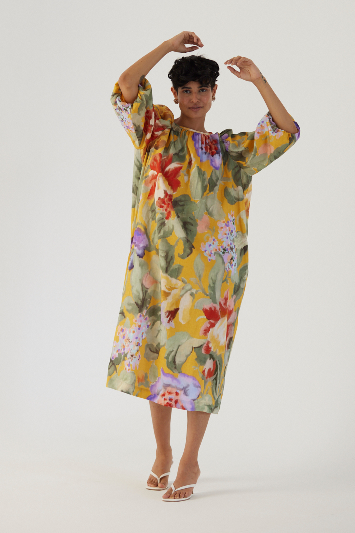 Allora Yellow Midi Dress