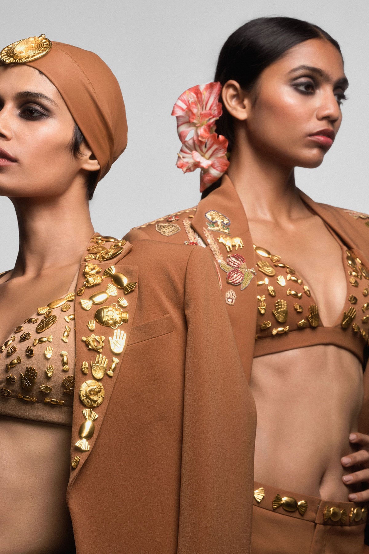 The Tan Trophy Jacket With Bra