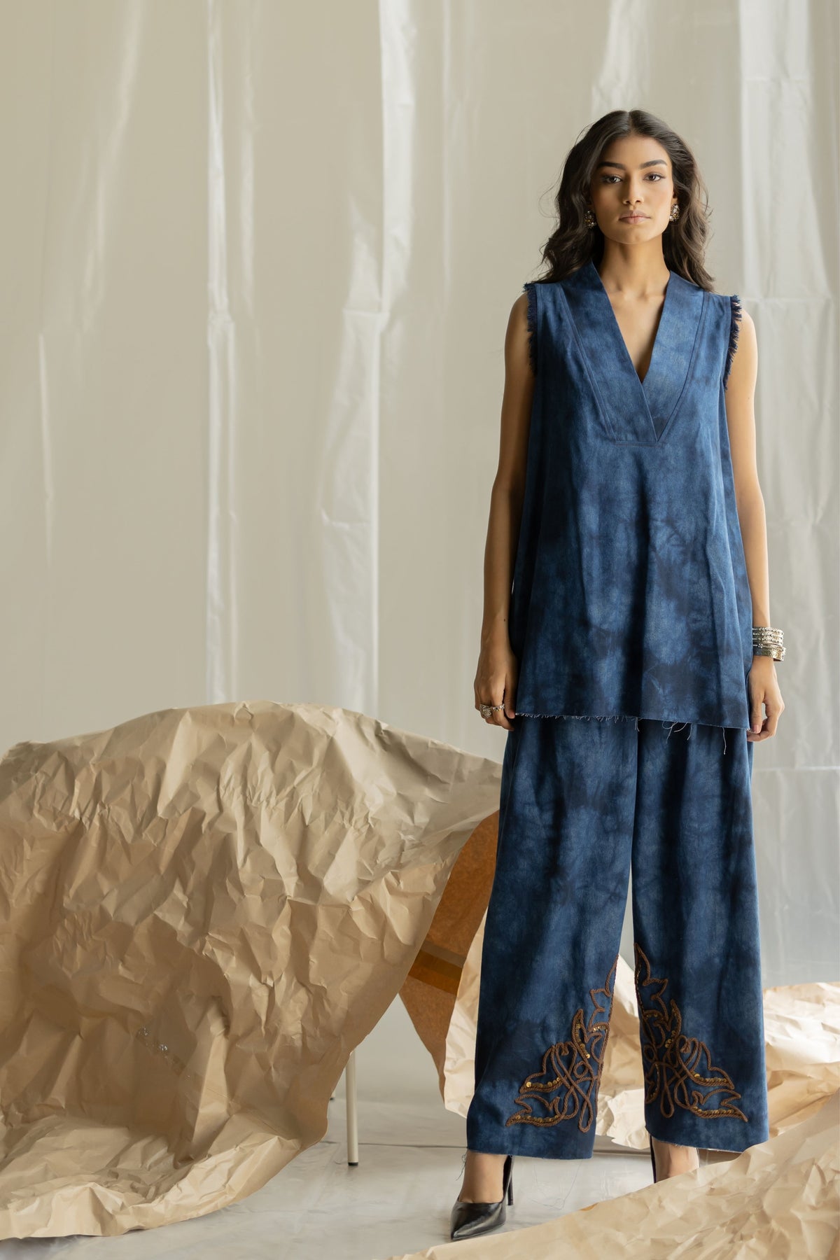 Dark Blue Denim Co-ord Set
