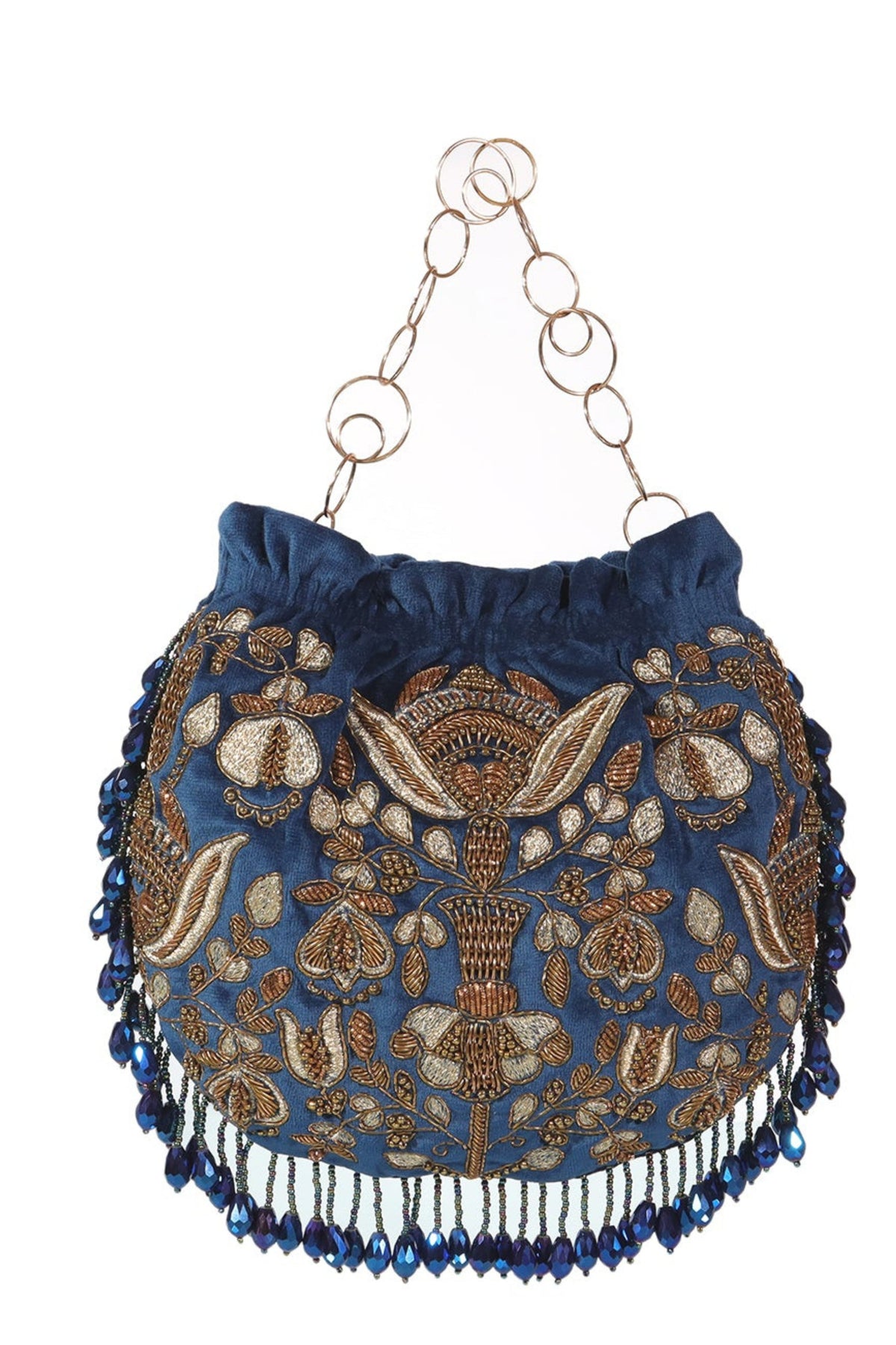 Neelkamal blue potli bag