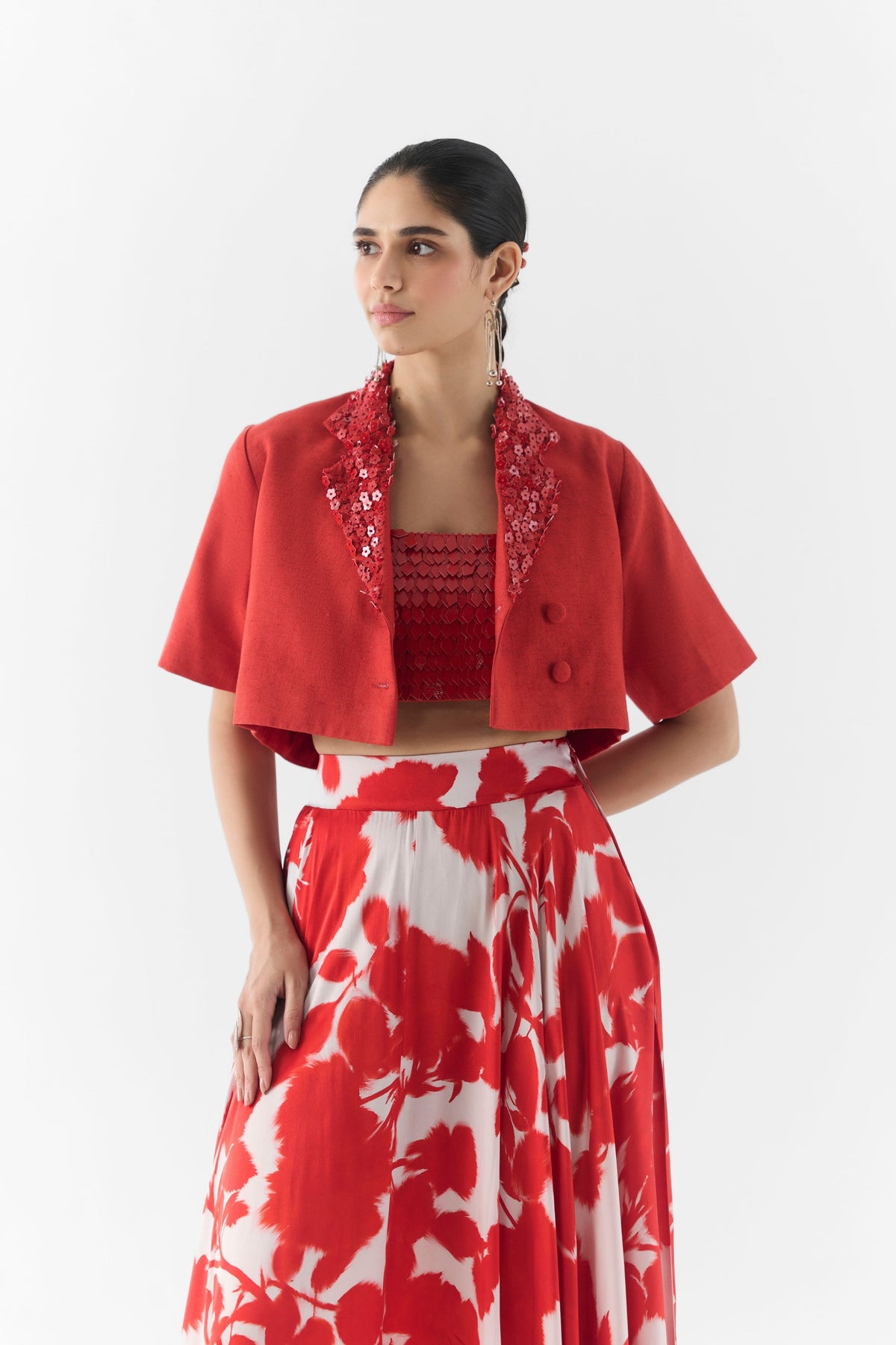 Red Ink Skirt Set