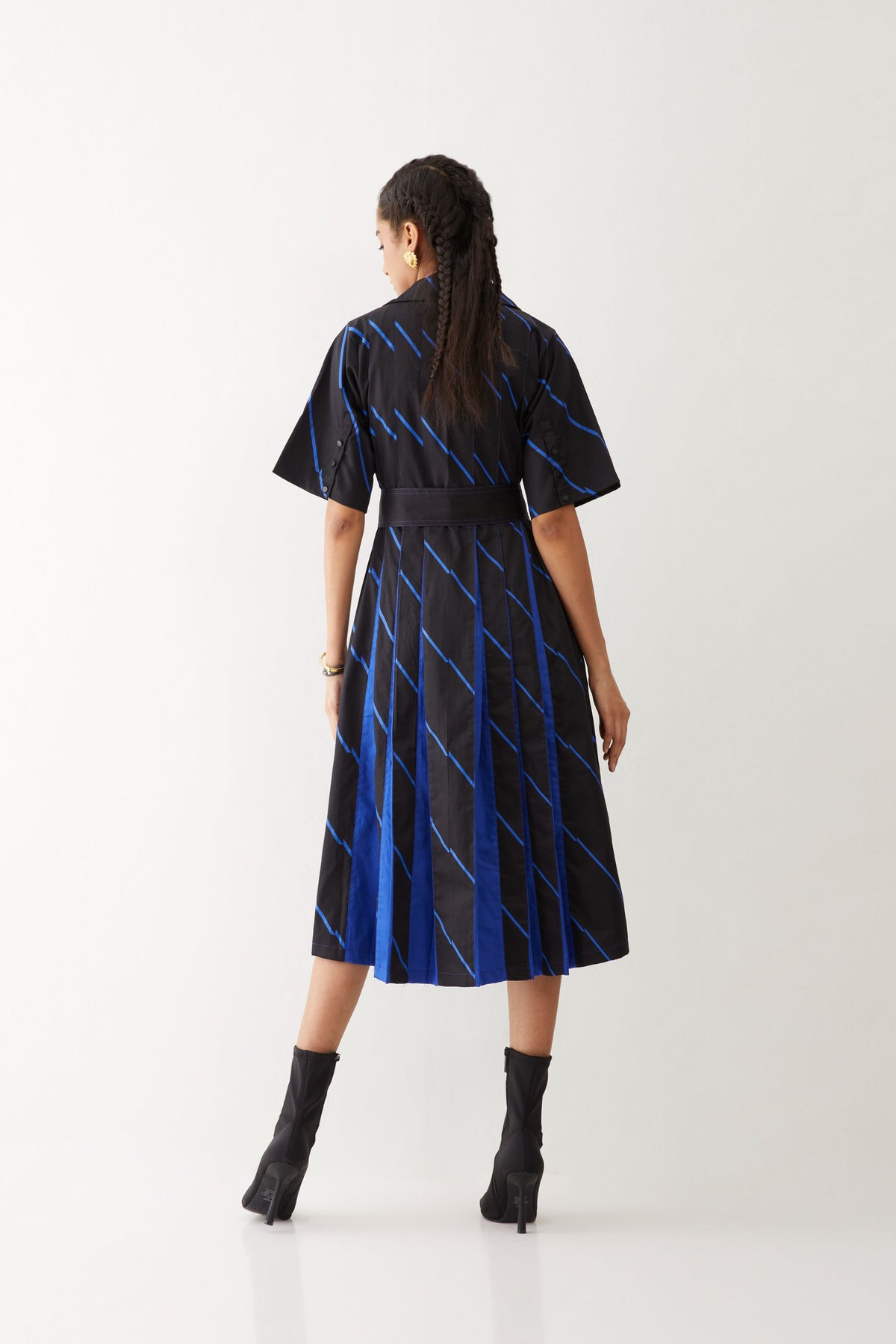 Monaco Dress With Bias Print