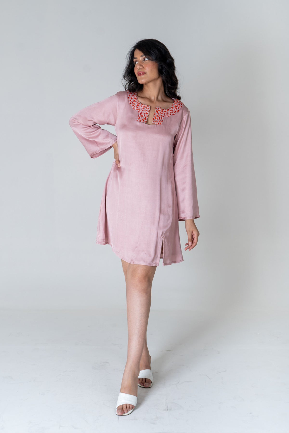 Pink-orange Short Dress
