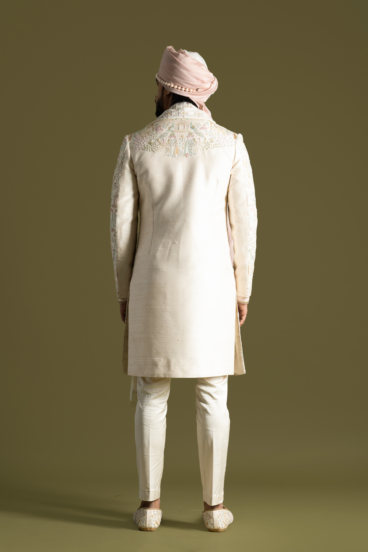 Cream Sherwani Set