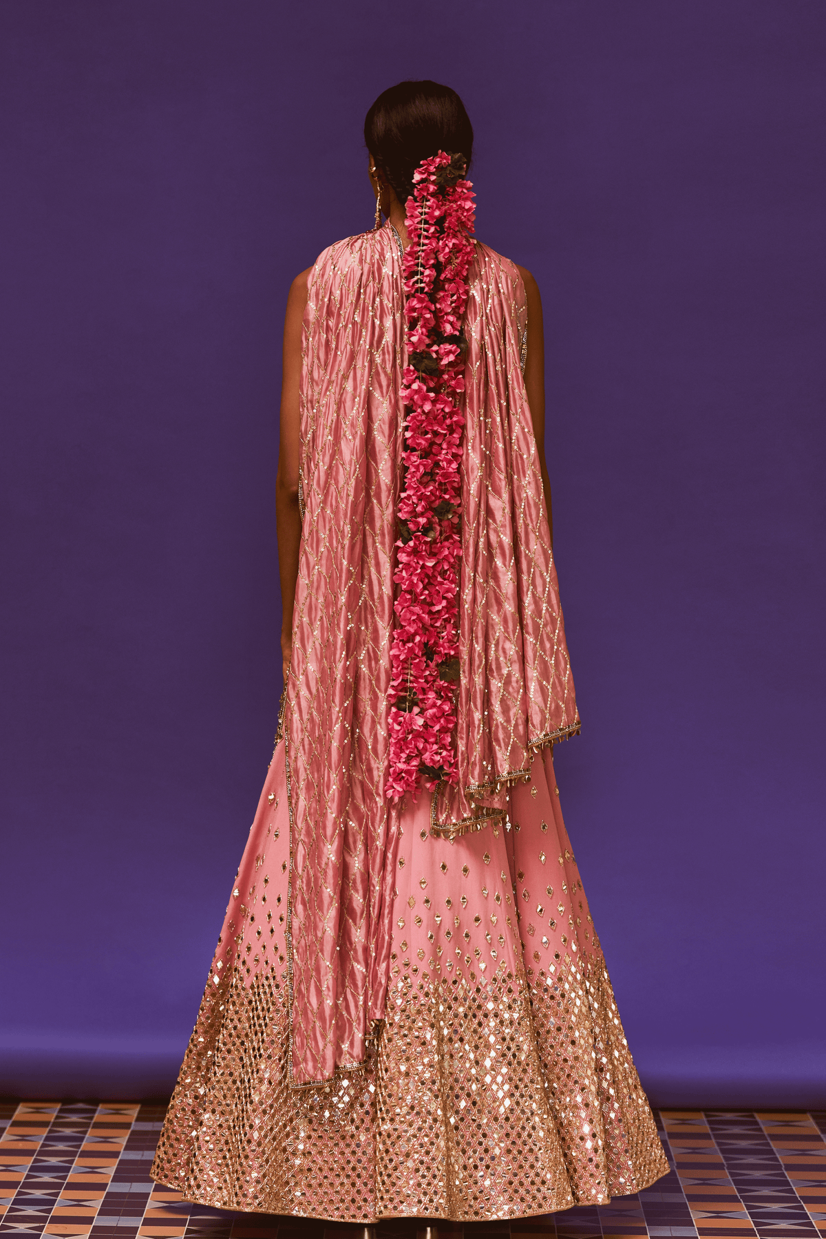 Rose Pink Embellished Lehenga Set