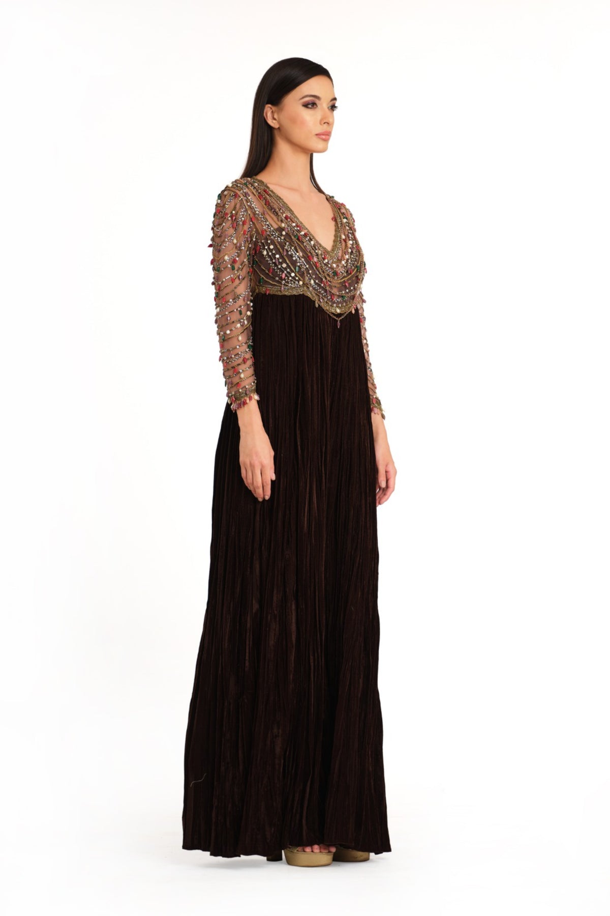 Velvet Embroidered Jumpsuit