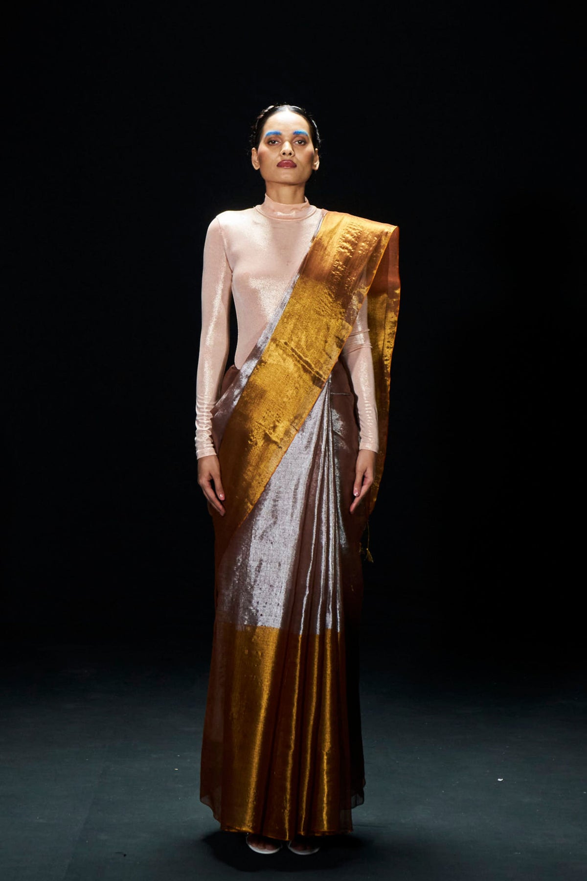 Gold and Silver Tissue Saree
