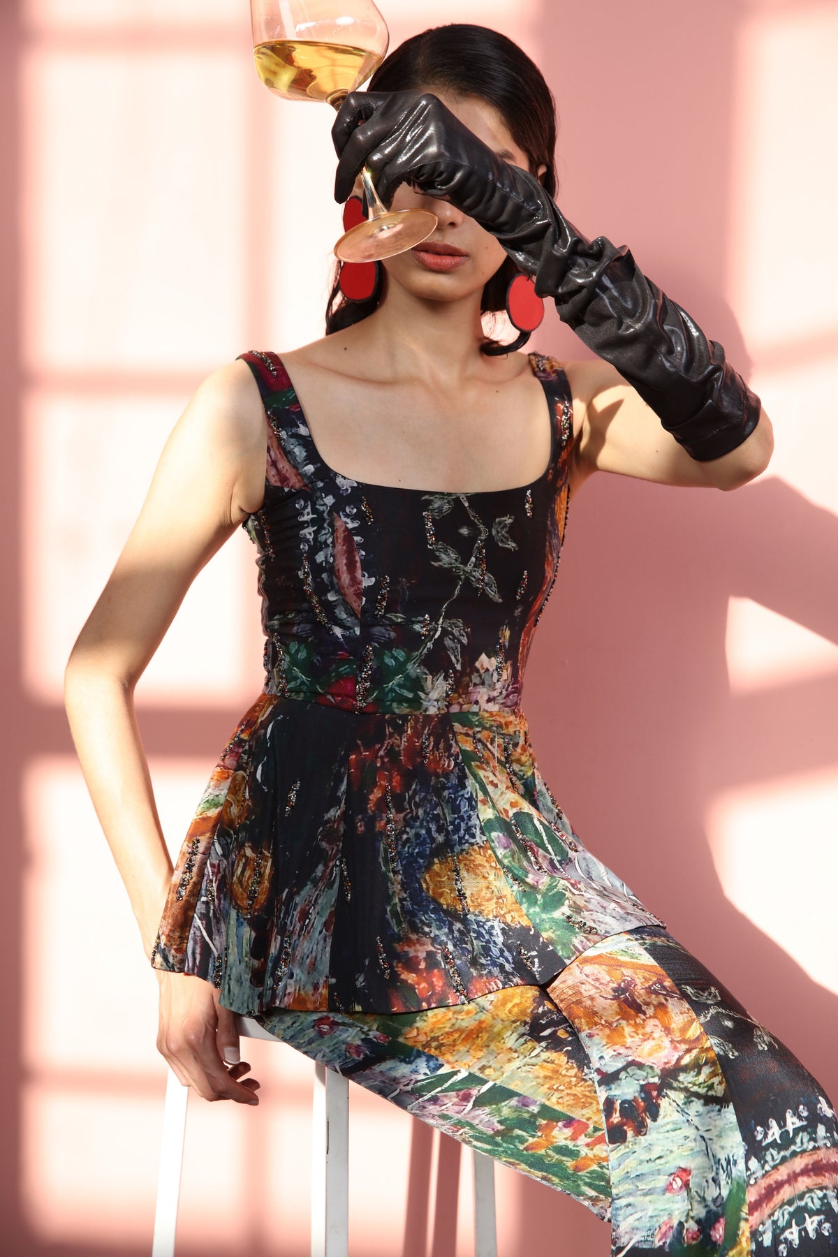 Multicolour Embroidered Sharara With Top