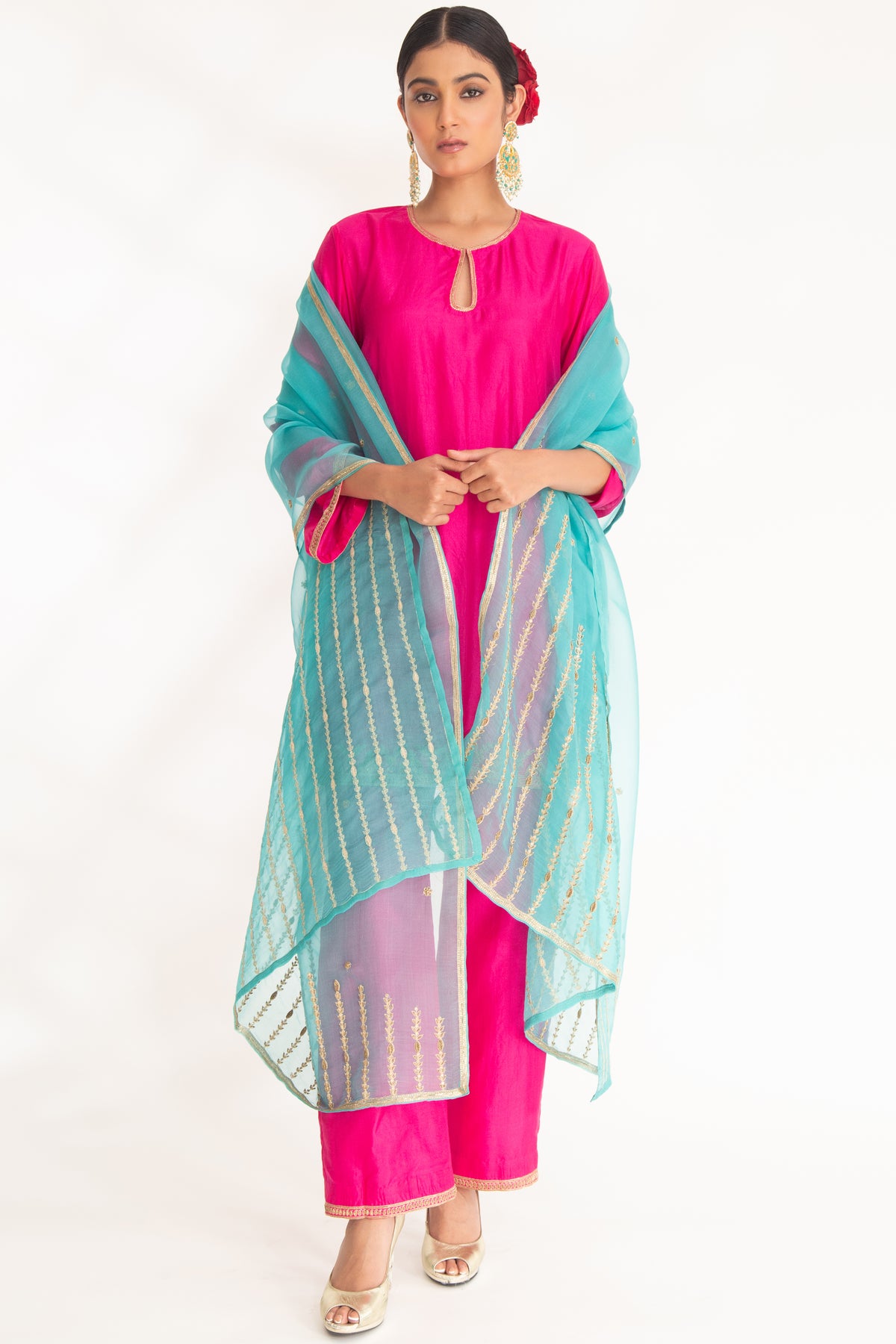 Firozi Neeli Dupatta