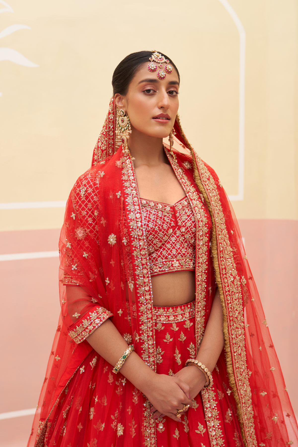 Red Silk Lehenga Set