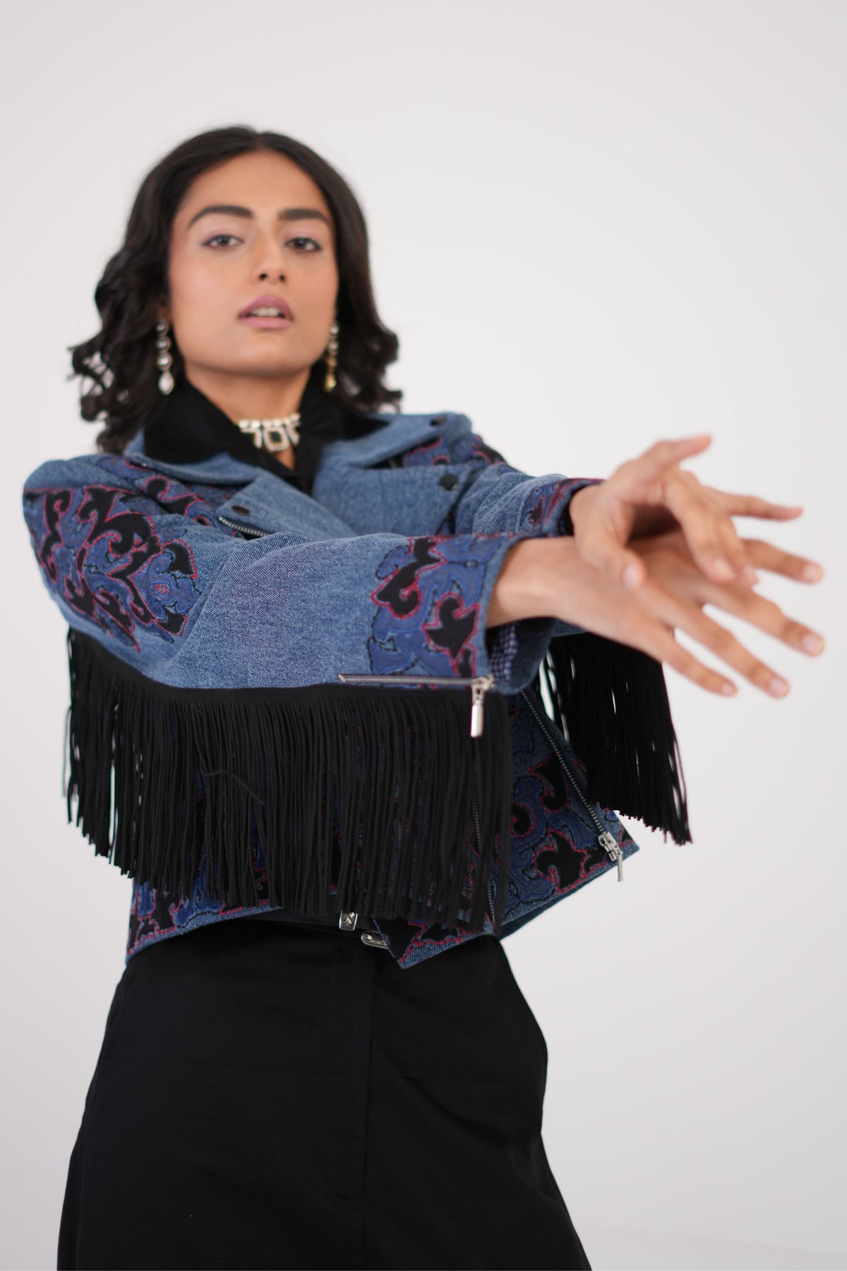 Artful Denim Statement Jacket