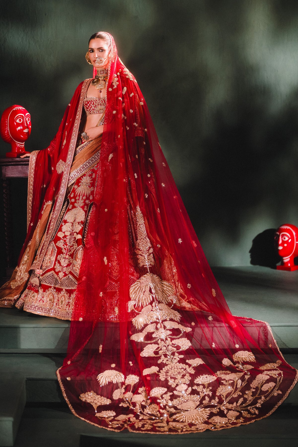 Anarbagh Cranberry Lehenga Set