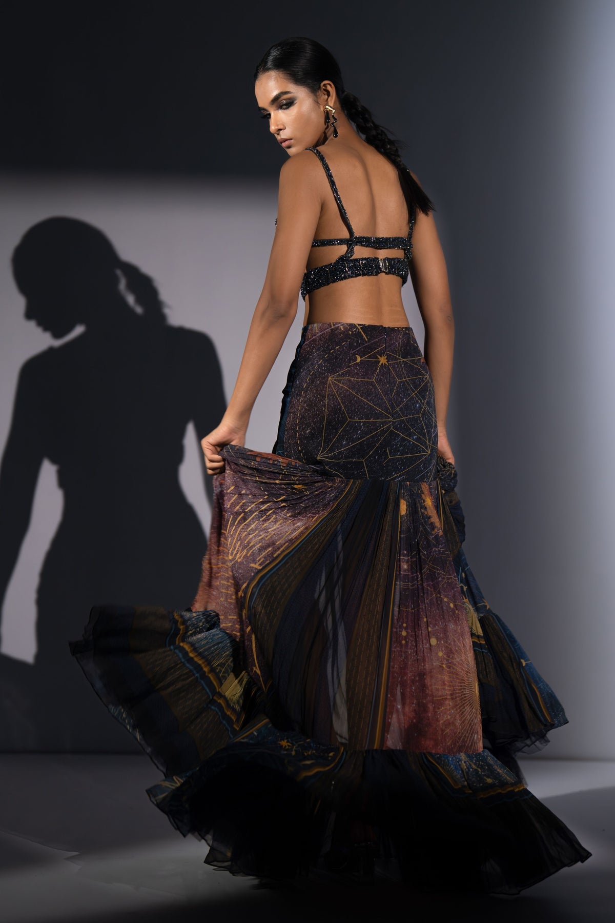 Blue Pleated Skirt