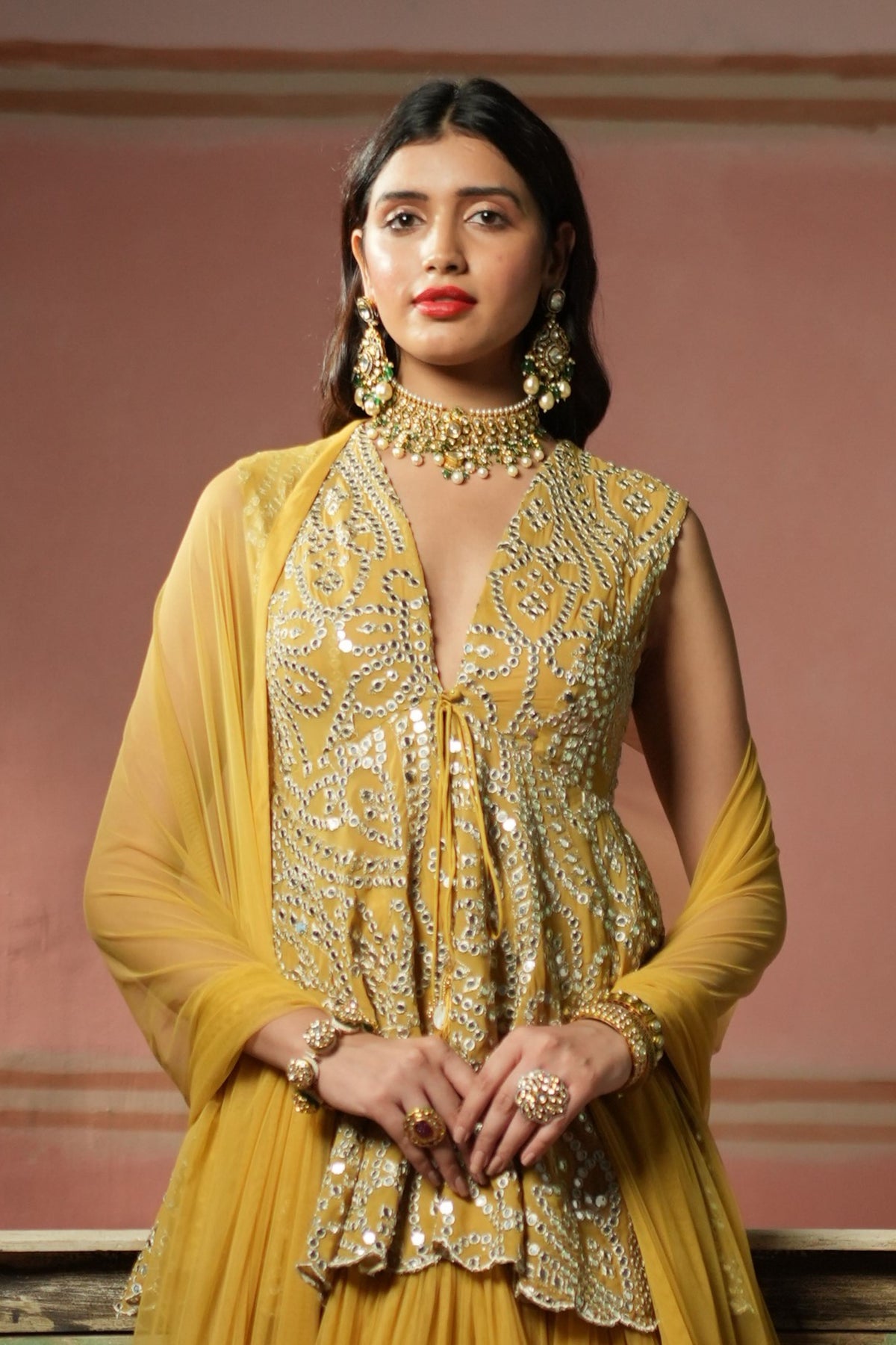 Golden Yellow Net Dupatta