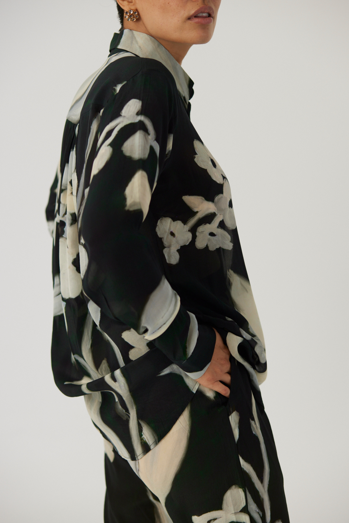 Chicory Black Crepe Co-Ord Set