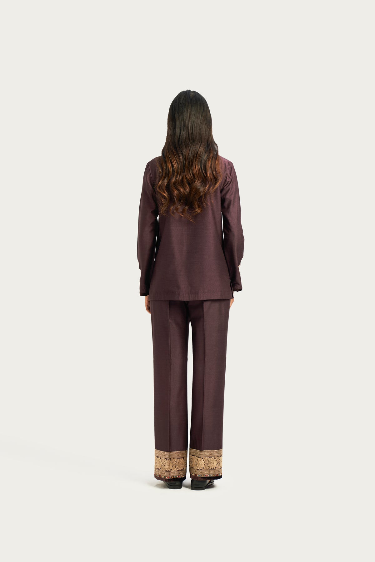 Calicut slate charcoal short kurta pant set