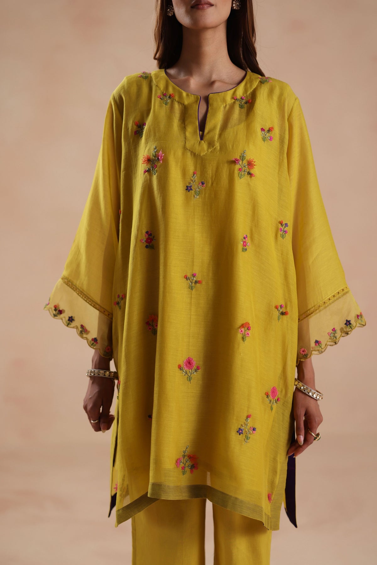 Raina Yellow Tunic Set
