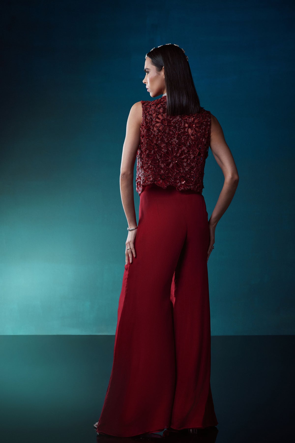 Red Short Jacket Set