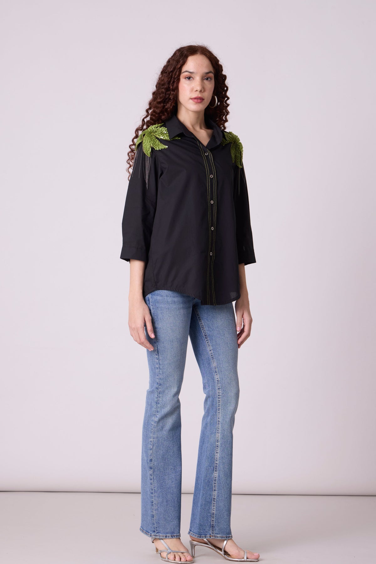 Jules Applique Black Shirt