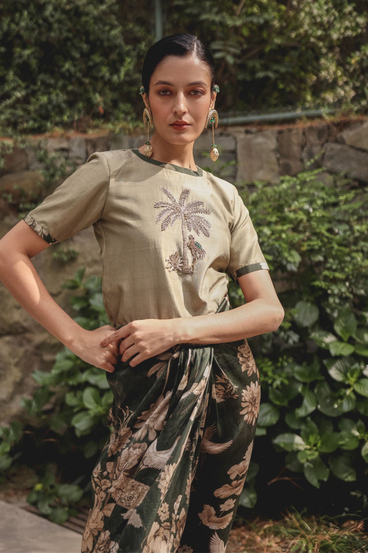 Jungle Mark Dhoti Skirt Set