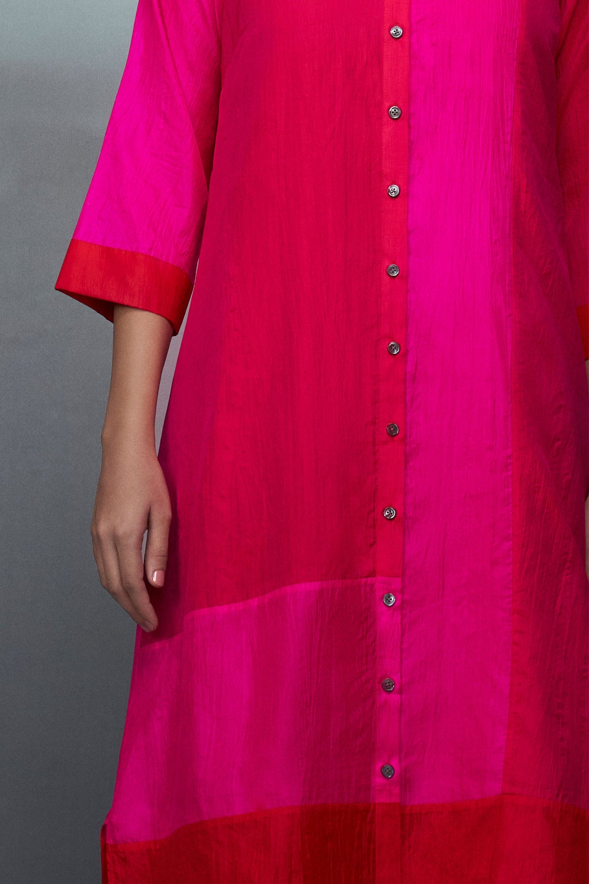 Red Pink Shirt Dress