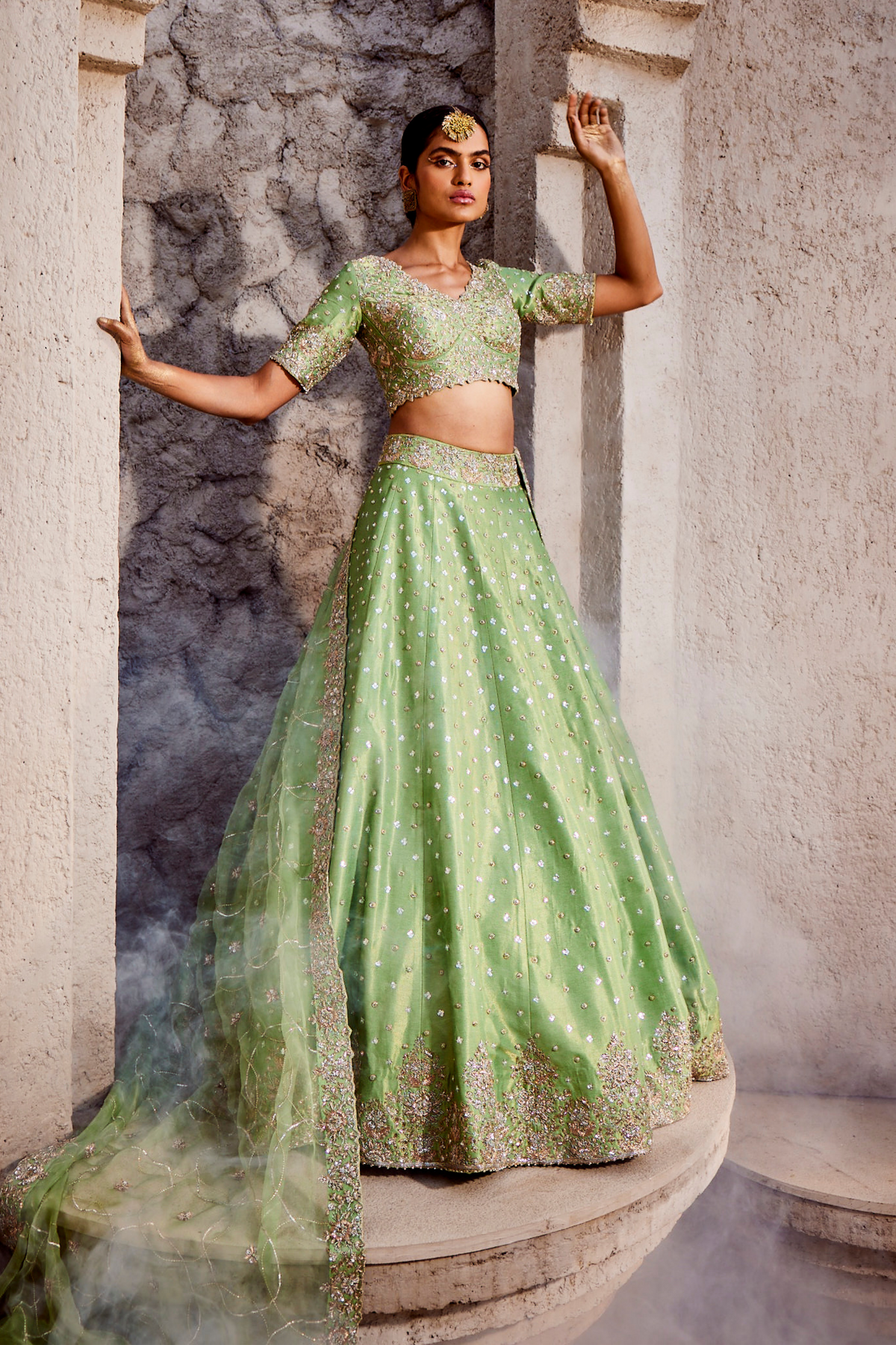 Green Booties Lehenga