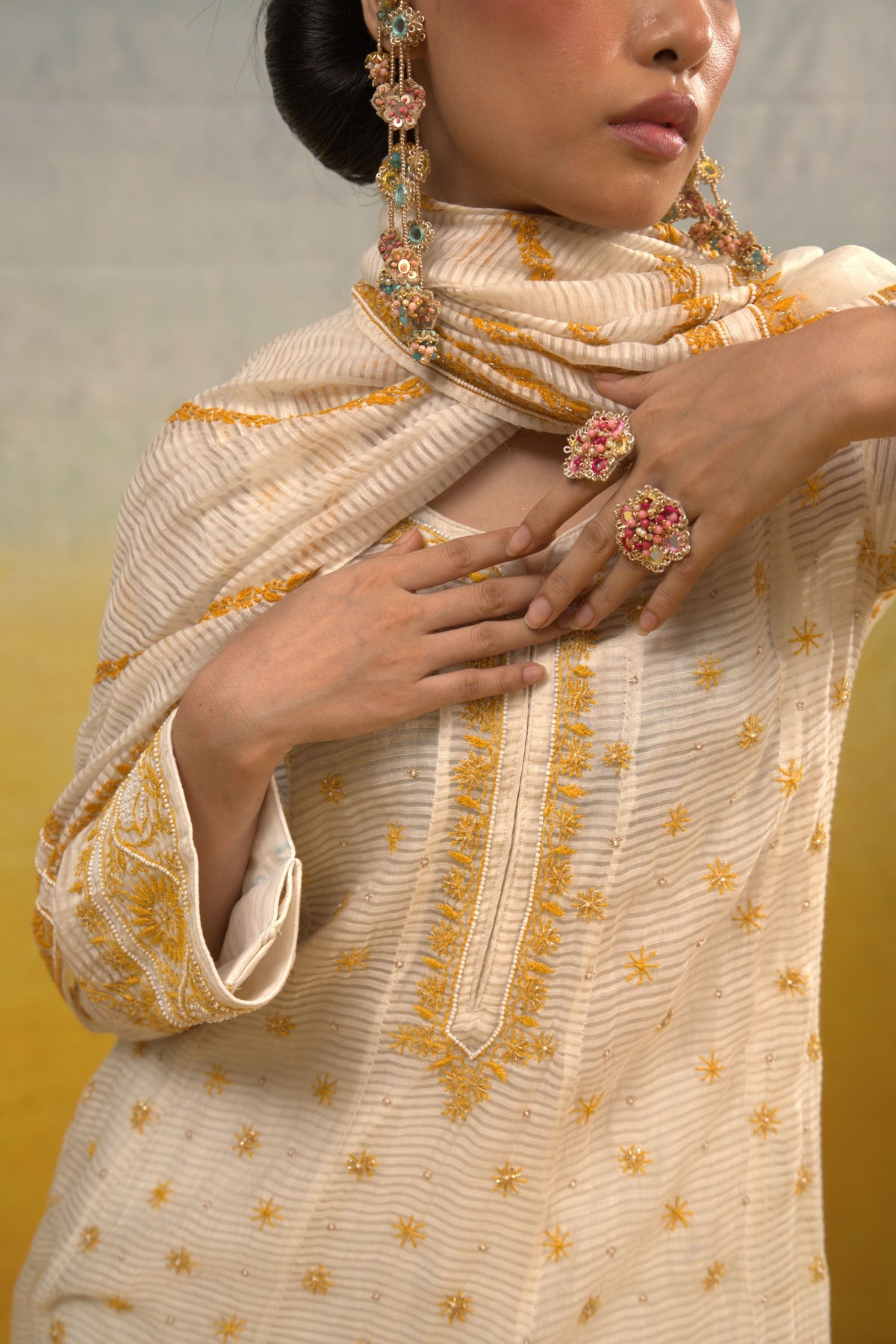 Ivory Anarkali Set