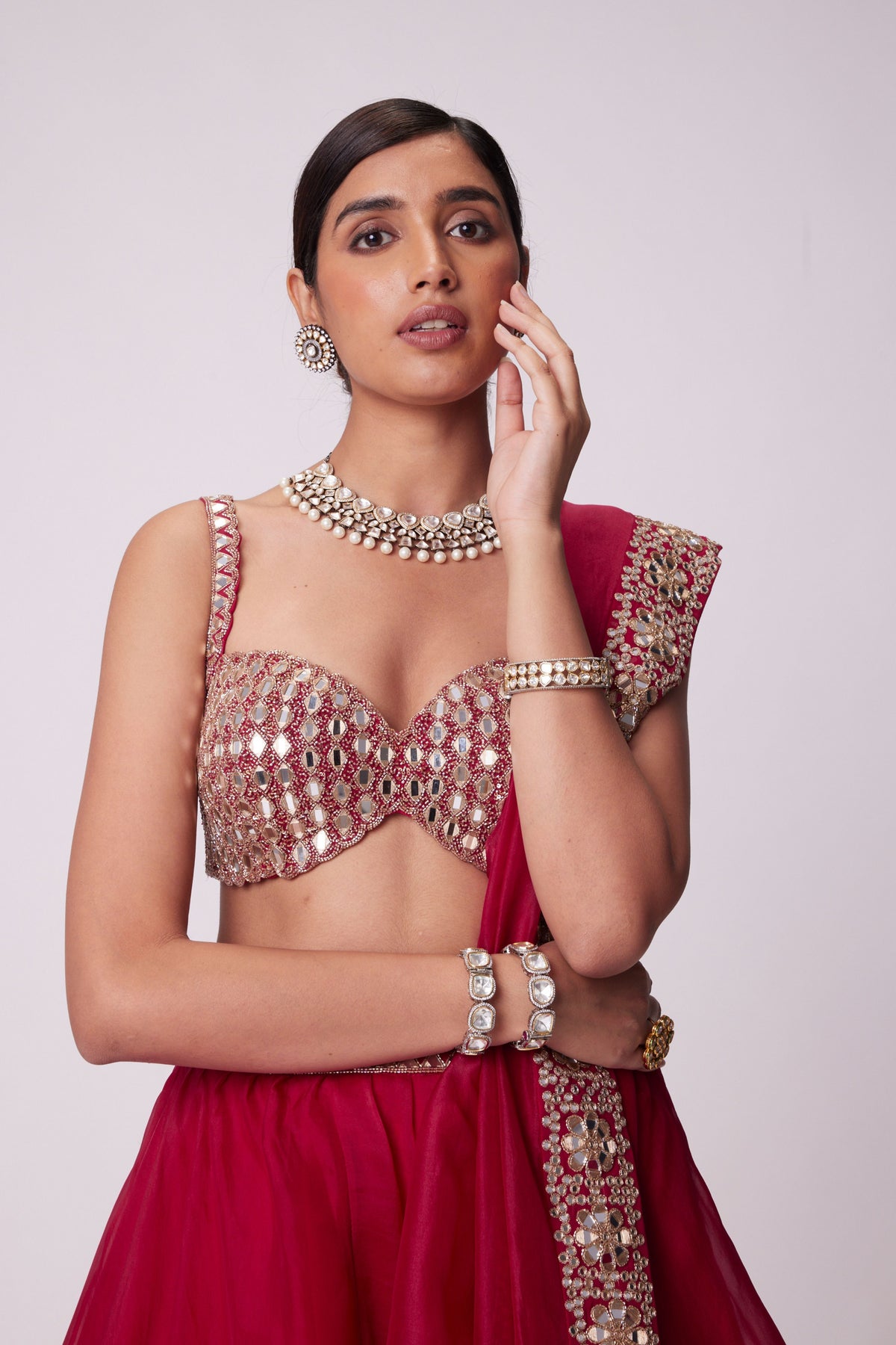 Crimson Red Lehenga Set