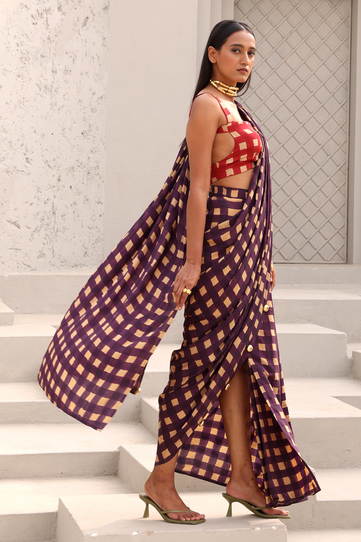 Agatha Pre Draped Saree Set