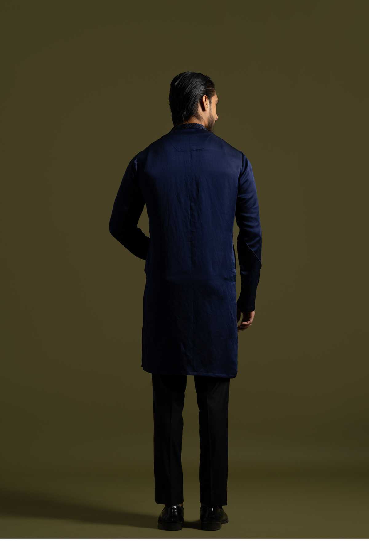 Navy Blue Linenkurta Set