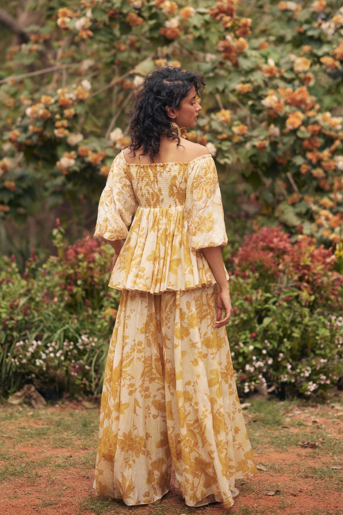 Golden Yellow Peplum Set