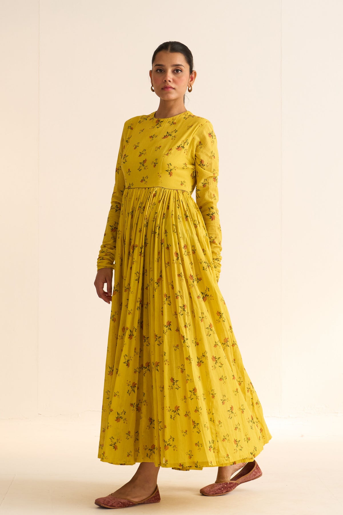 Chintz Yellow Ghoomar Anarkali