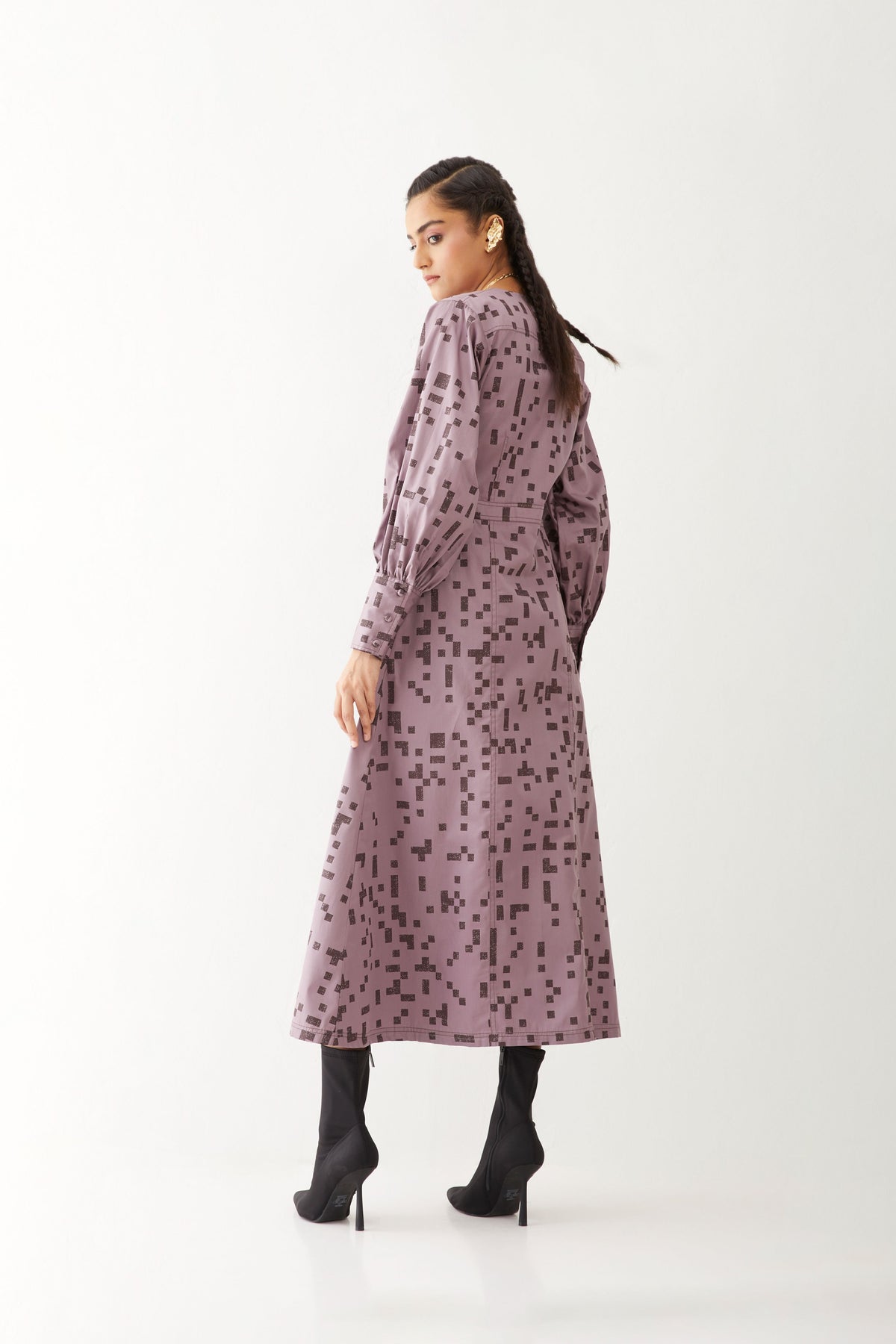 Innis Dress With Cube Print