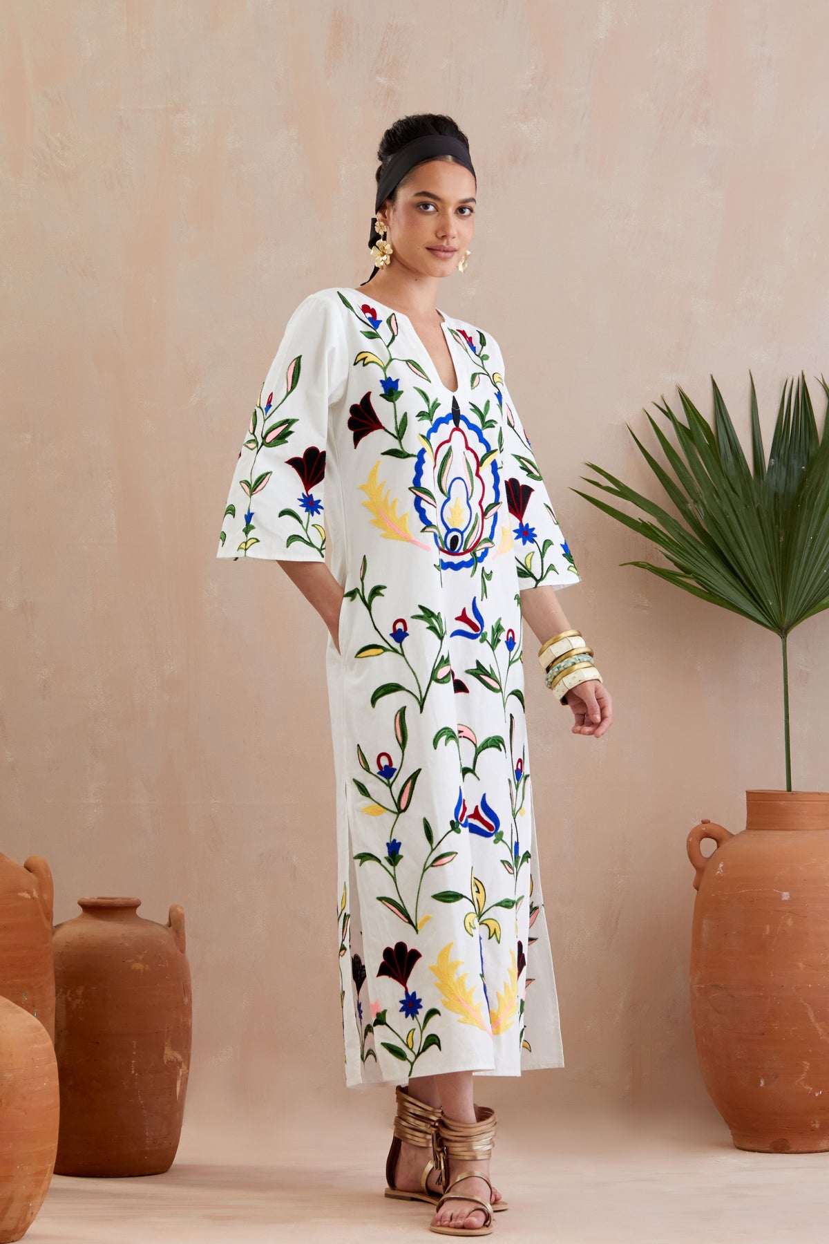 Ivory and Multicolour Dress
