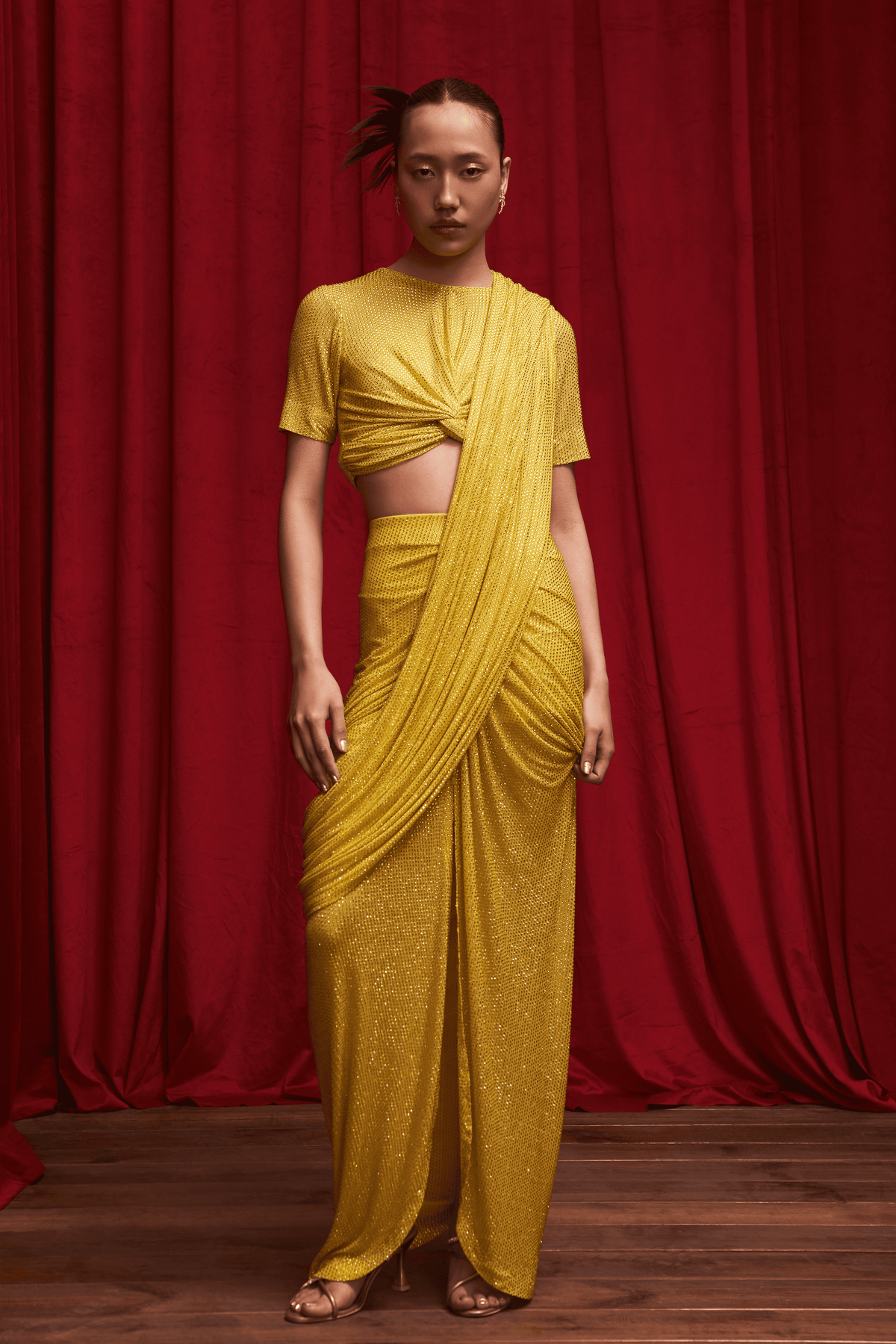 Citrine Crystal Radiance Saree Set