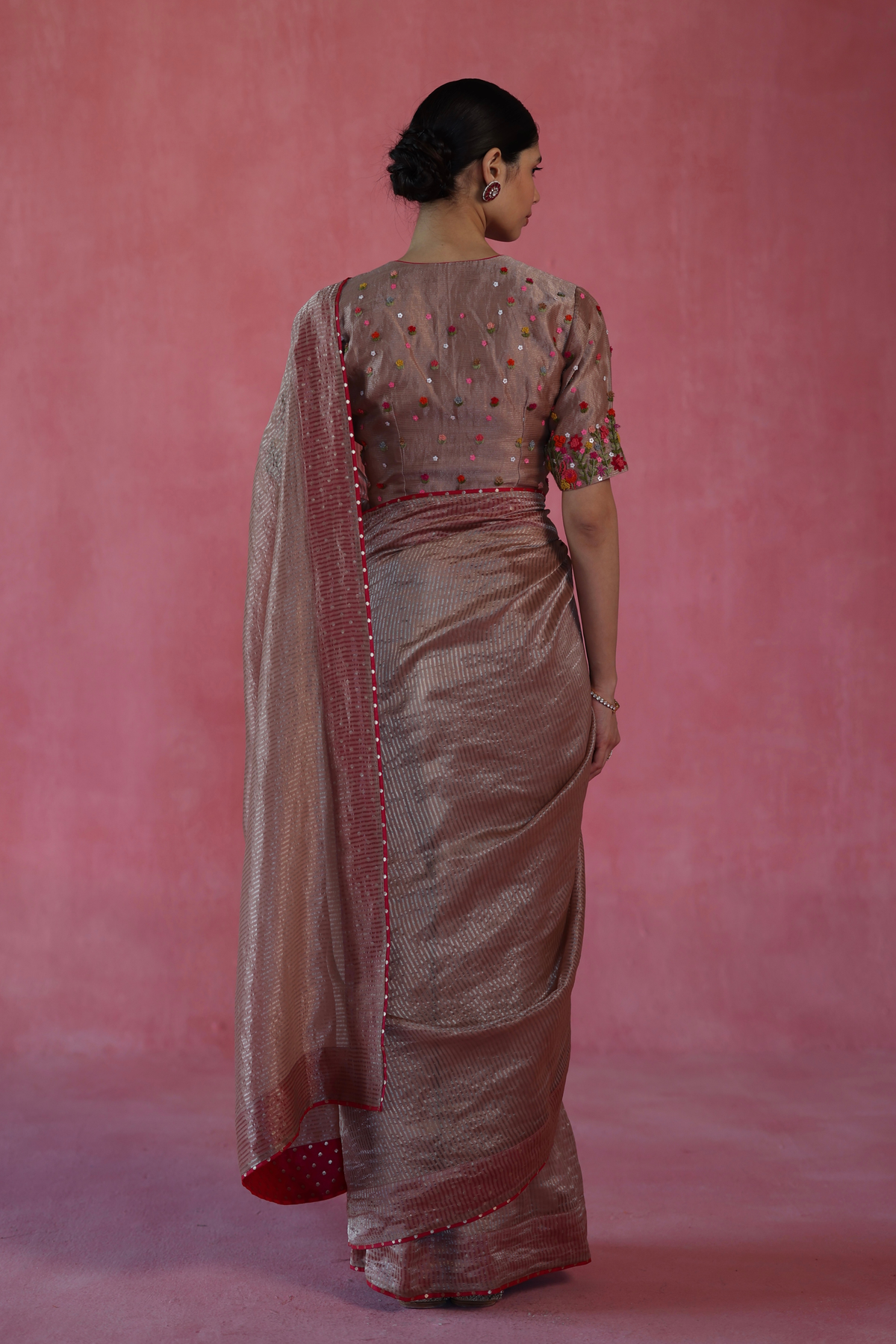 Beige Ghevar Saree