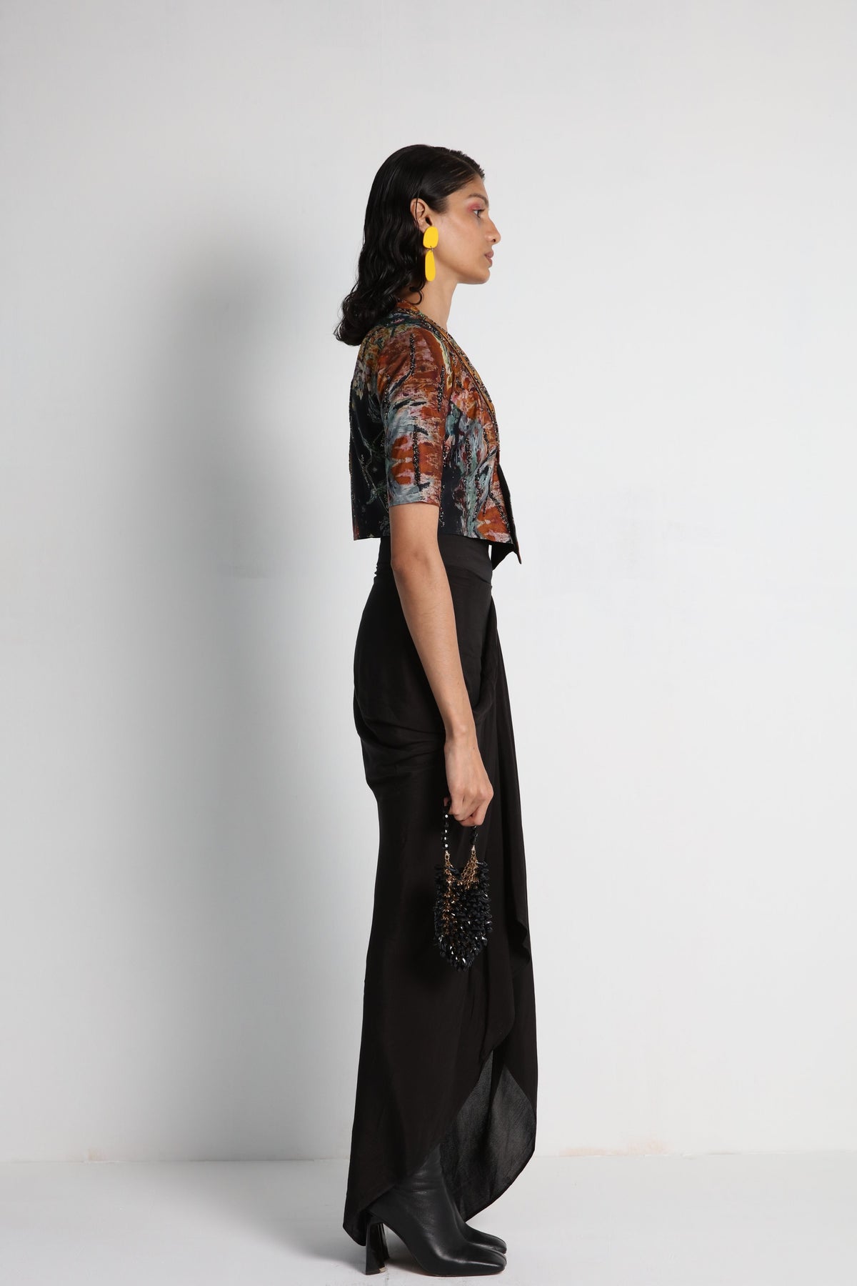 Multicolour Digital Embroidered Jacket Set