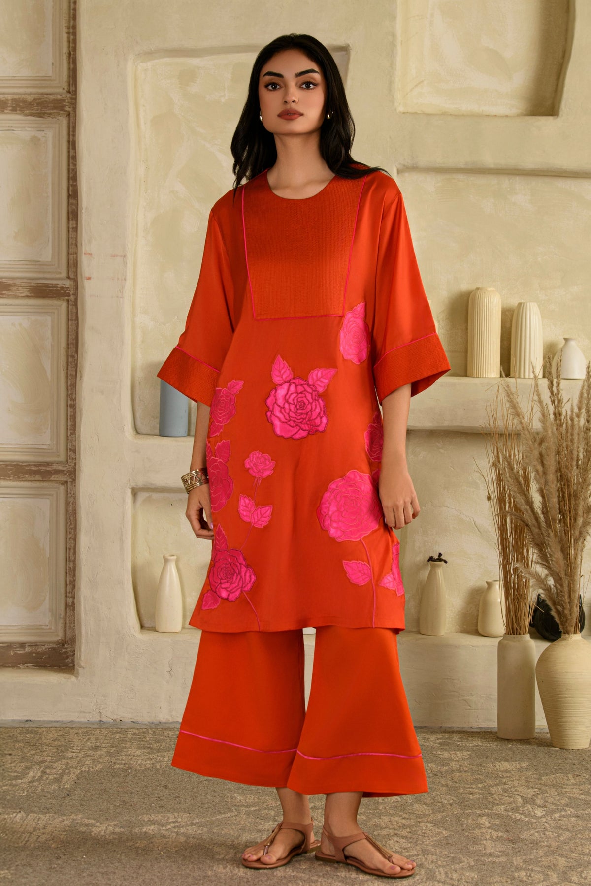 Gulabo Narangi Kurta Set