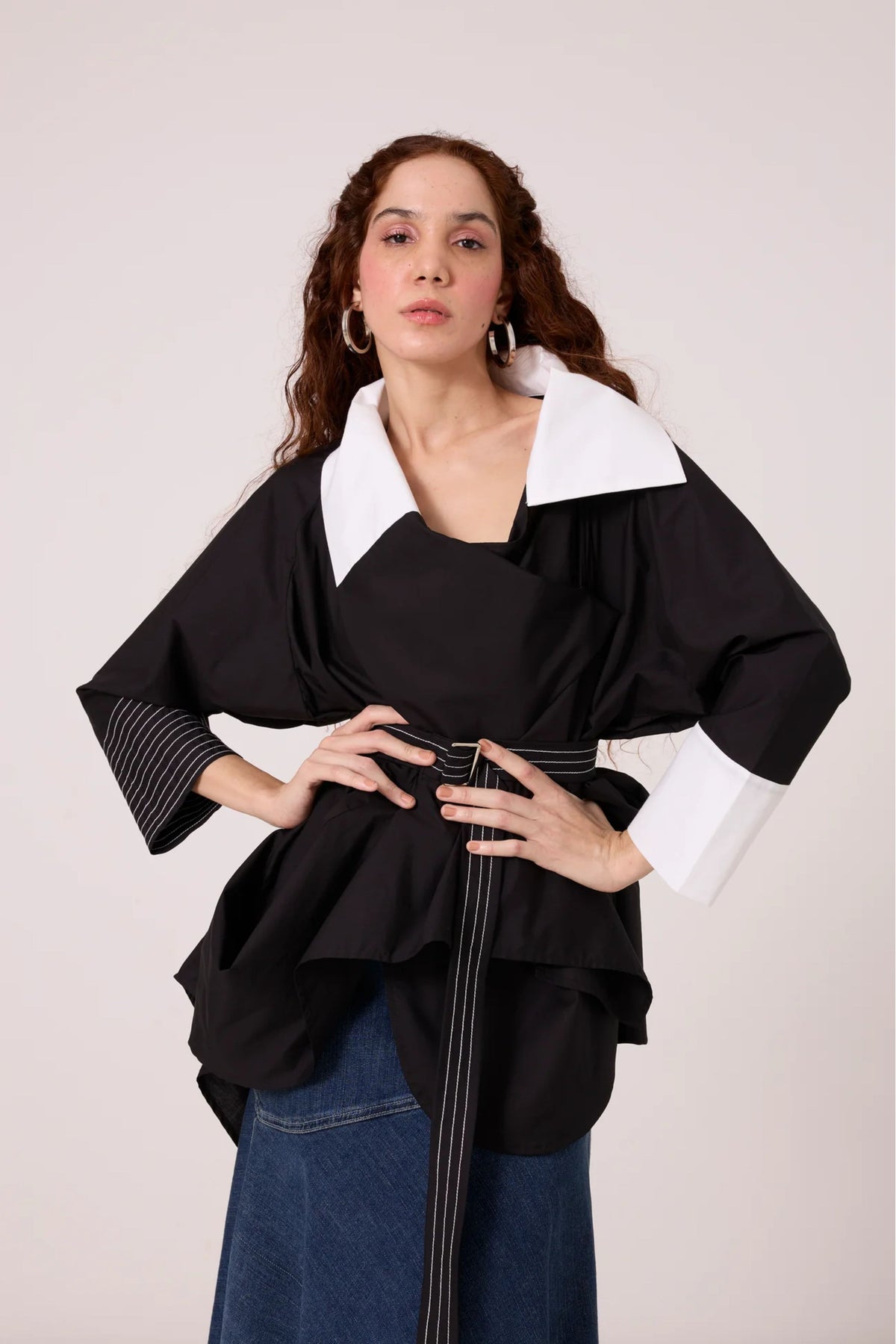 Ayaka Black and White Shirt