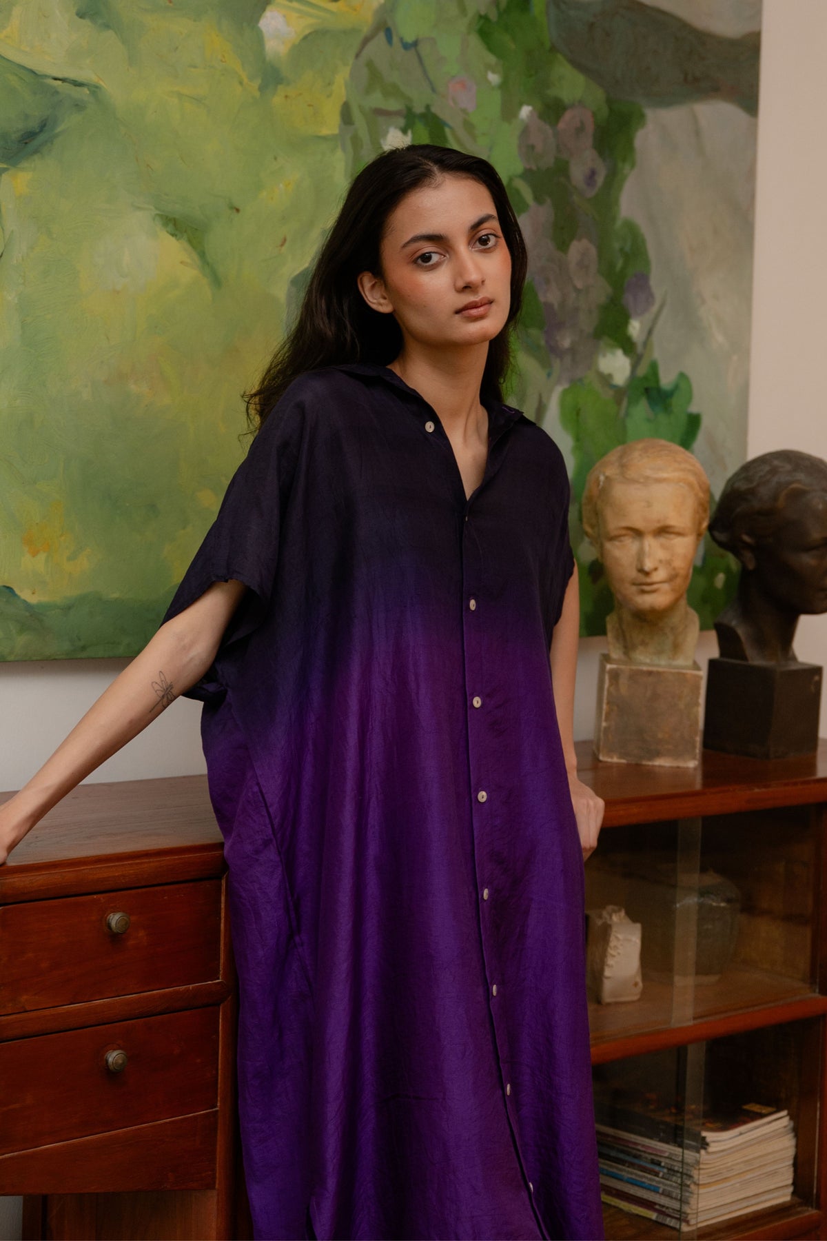 Purple Ombre Shirt Dress