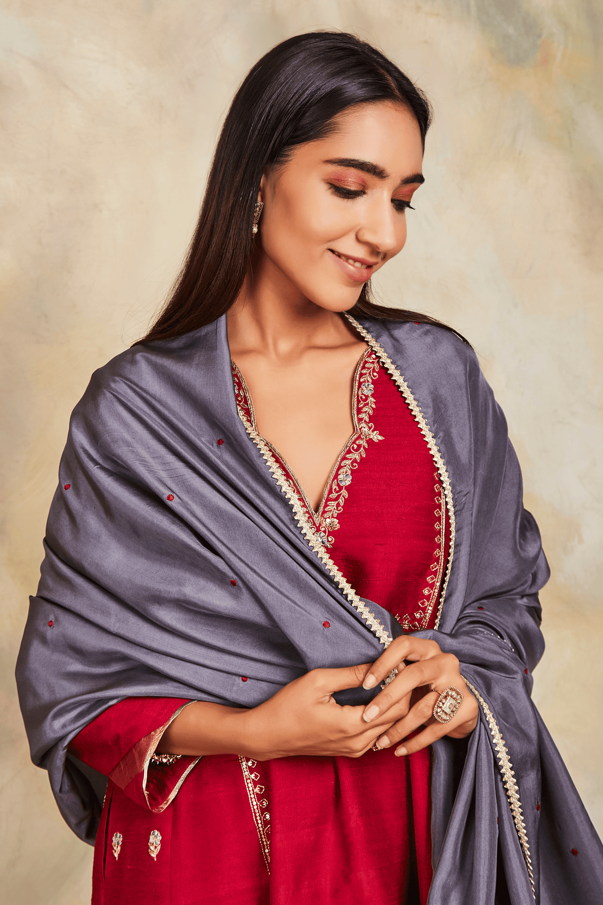 Maroon kurta set