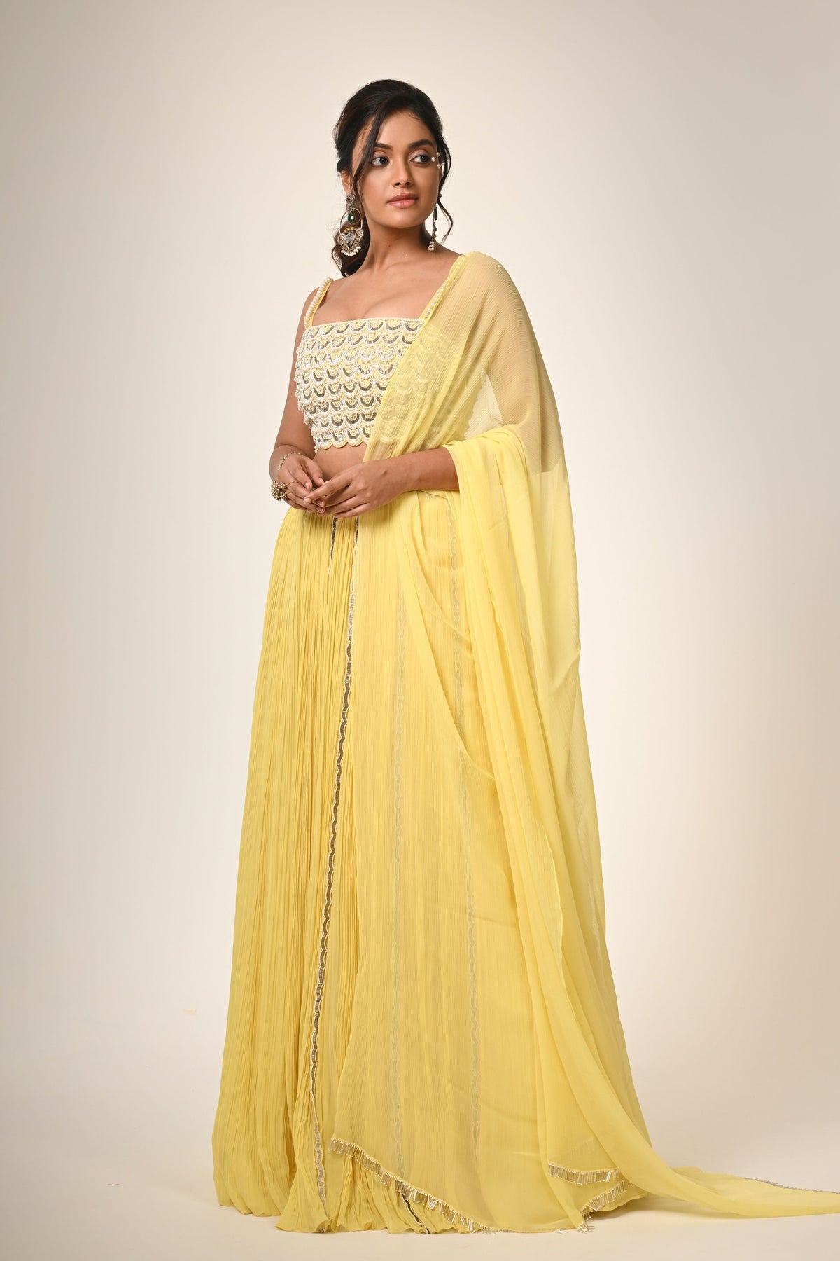 Scallop Embroidered Lehenga Set