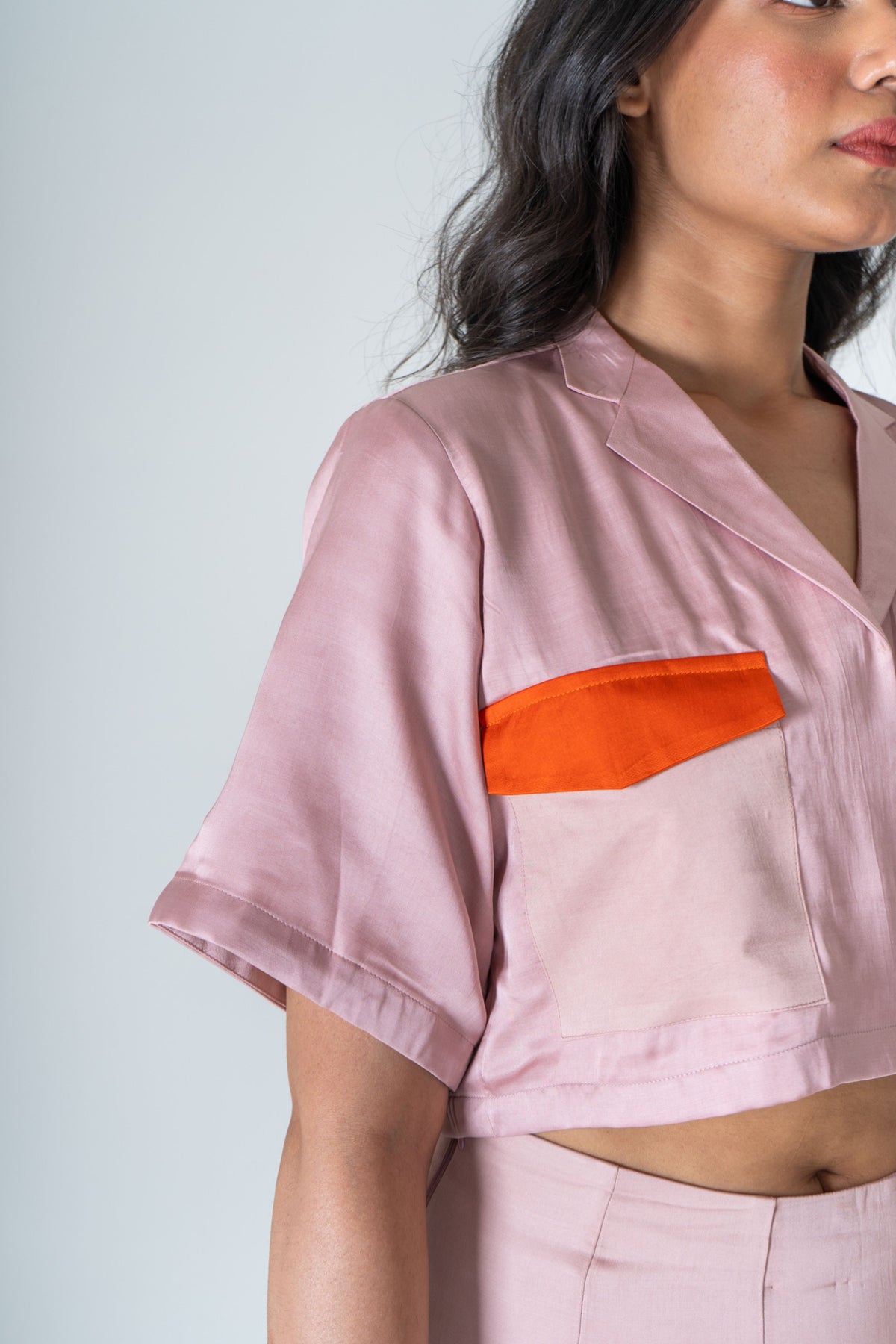 Pink-orange Crop Top