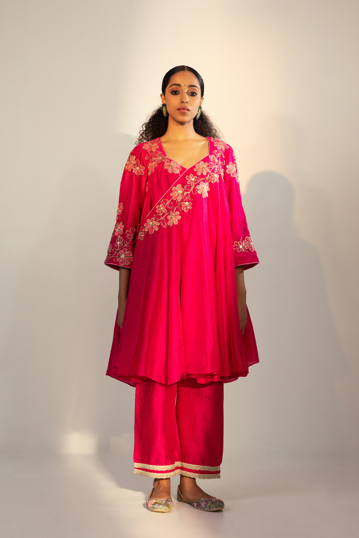 Short Anarkali in Magenta