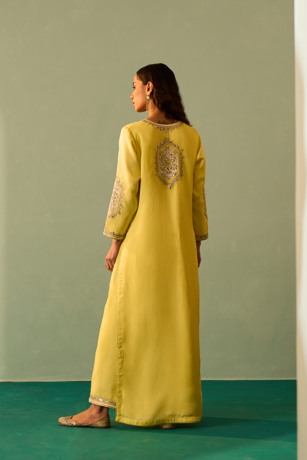 Yellow Silk Kurta Set